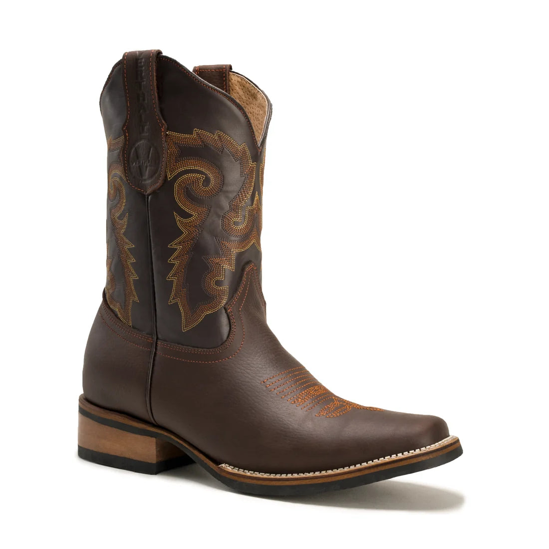 White Diamonds Men's Napa Leather Square Toe Rodeo Cowboy Boots – Brown (Café)