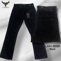 Men's Boot Cut Western Jeans – Stretch Denim Cowboy Pants - Black LAM-9050