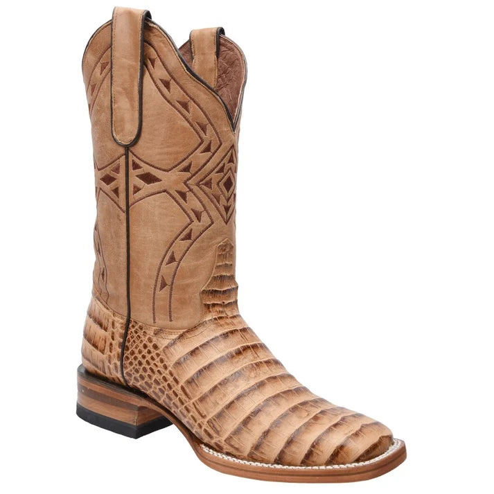 White Diamonds Men's Crocodile Print Square Toe Rodeo Cowboy Boots – Orix