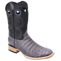 White Diamonds Men's Genuine Crocodile Belly Square Toe Rodeo Cowboy Boots – Grey
