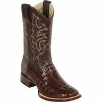 White Diamonds Men's Genuine Crocodile Belly Square Toe Rodeo Cowboy Boots – Brown