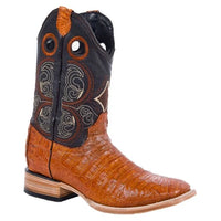 White Diamonds Men's Genuine Crocodile Belly Square Toe Rodeo Cowboy Boots – Cognac