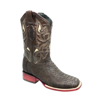 White Diamonds Men's Genuine Python Square Toe Rodeo Cowboy Boots – Brown