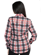 El General Womens  -  Casual Long-Sleeve Shirt - White/Red 44724