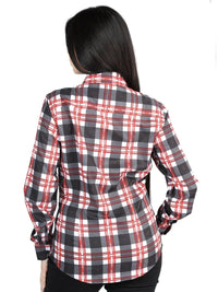 El General Womens  -  Casual Long-Sleeve Shirt - White/Red 44724