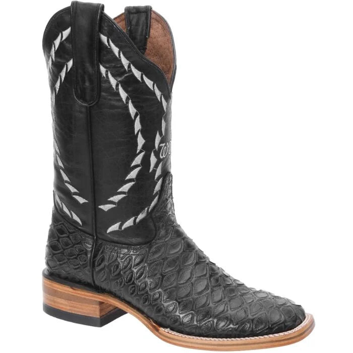 White Diamonds Men's Anteater Print Square Toe Rodeo Cowboy Boots – Black