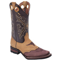 White Diamonds Men's Napa Leather Square Toe Rodeo Cowboy Boots – Brown