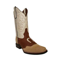 White Diamonds Men's Napa Leather Square Toe Rodeo Cowboy Boots – Brown