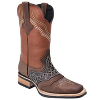 White Diamonds Men's Napa Leather Square Toe Rodeo Cowboy Boots – Honey Brown