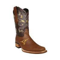 White Diamonds Men's Napa Leather Square Toe Rodeo Cowboy Boots – Brown
