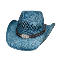 Bullhide WILD AND BLUE Toyo Straw Cowboy Hat - Blue