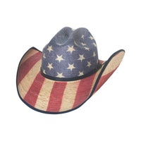 Bullhide STAR SPANGLED 20X Palm Leaf Cowboy Straw Hat - Red White & Blue