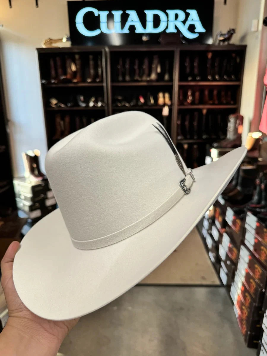 Texana Cuernos Chuecos 30X Sinaloa Style Beaver Felt Western Cowboy Hat - White