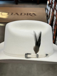 Texana Cuernos Chuecos 30X Sinaloa Style Beaver Felt Western Cowboy Hat - White