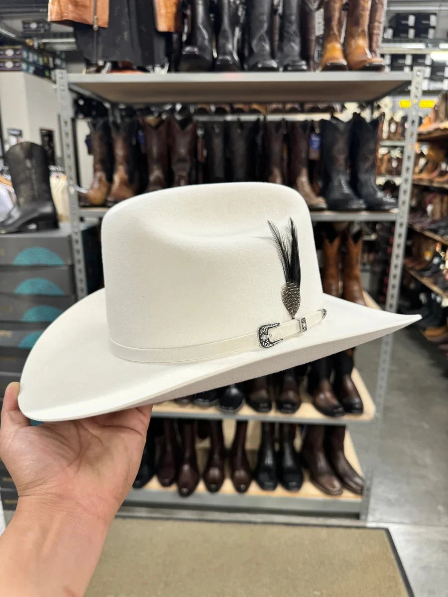 Texana Cuernos Chuecos 30X Sinaloa Style Beaver Felt Western Cowboy Hat - White