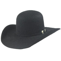 Texana Cuernos Chuecos 30X Open Crown Style Rabbit Fur Felt Cowboy Hat - Black