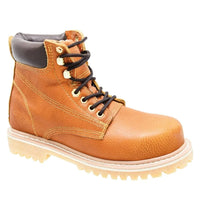 White Diamonds Men's Leather Lace-Up Work Boots – Gold