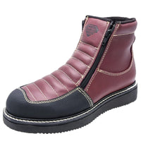 White Diamonds Men's Leather Zip Work Boots – Wine