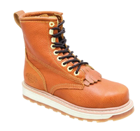 White Diamonds Men's Leather Lace-Up Work Boots – Gold