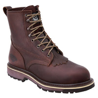 White Diamonds Men's Leather Lace-Up Work Boots – Brown