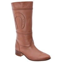 White Diamonds Women's Napa Leather Escaramuza Tall Riding Boots – Tobacco