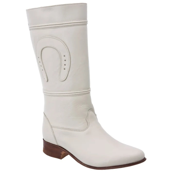 White Diamonds Women's Napa Leather Escaramuza Tall Riding Boots – Bone