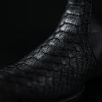 Rodeo Cartie Men's Gala Python Oval Toe Roper Boots with Zipper – Black