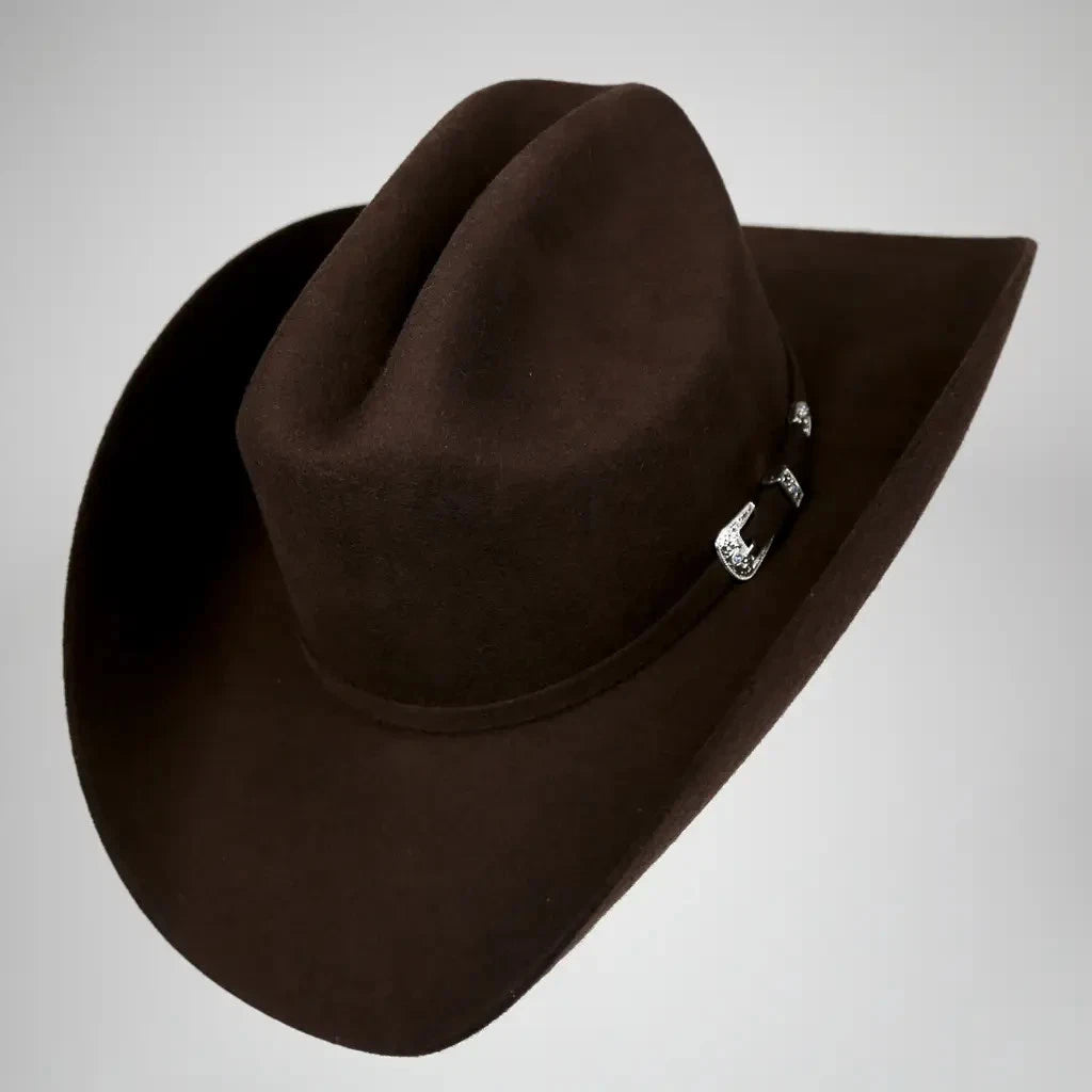 Texana White Diamonds 100X Sinaloa Style Western Cowboy Fur Felt Hat - Brown