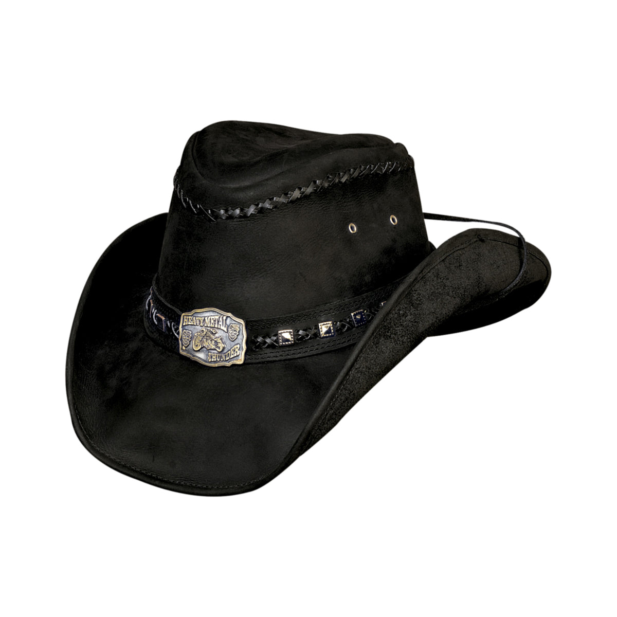 Bullhide THUNDER STRUCK Top Grain Leather Cowboy Hat - Black