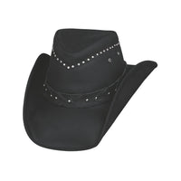 Bullhide BURNT DUST Top Grain Leather Cowboy Hat - Black