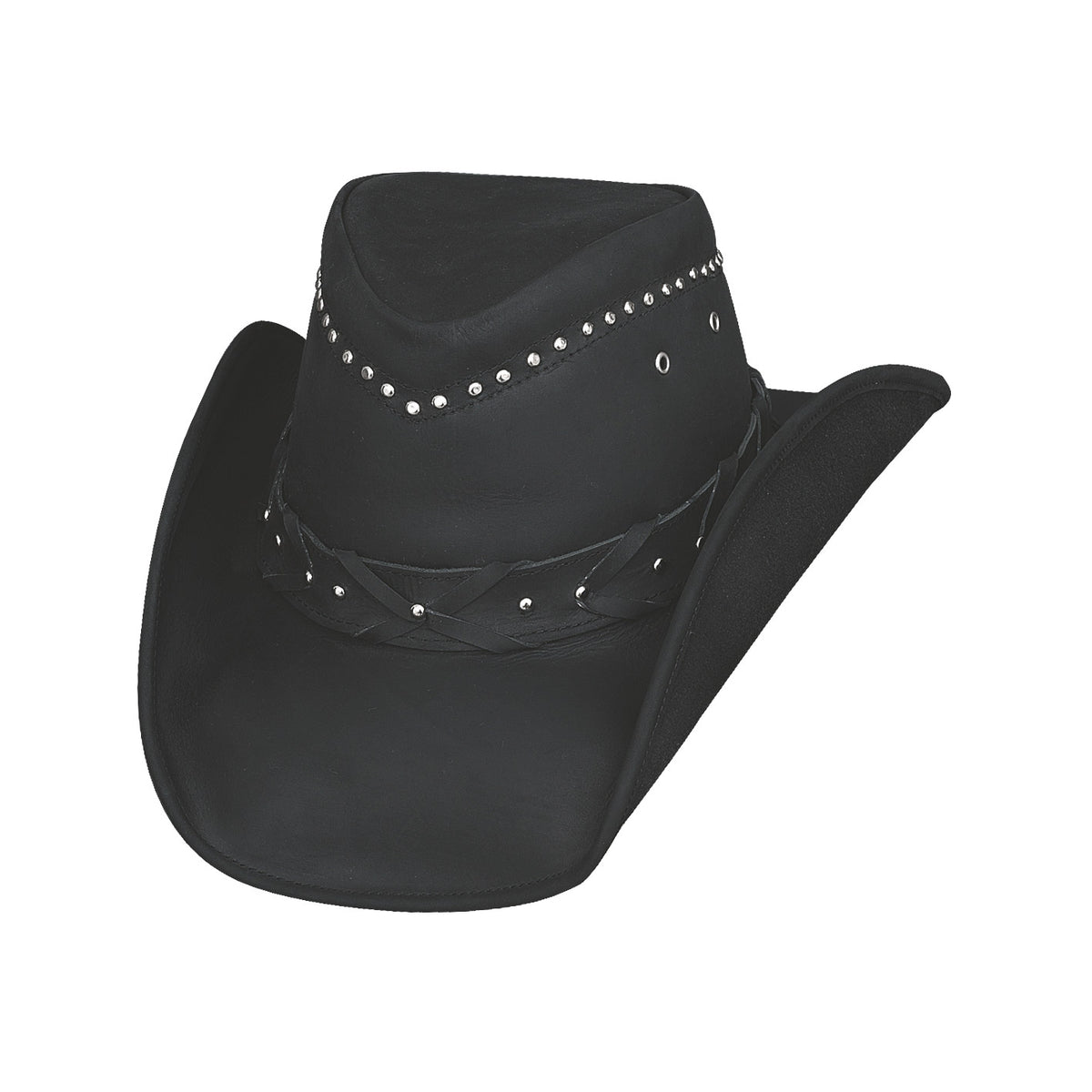 Bullhide BURNT DUST Top Grain Leather Cowboy Hat - Black