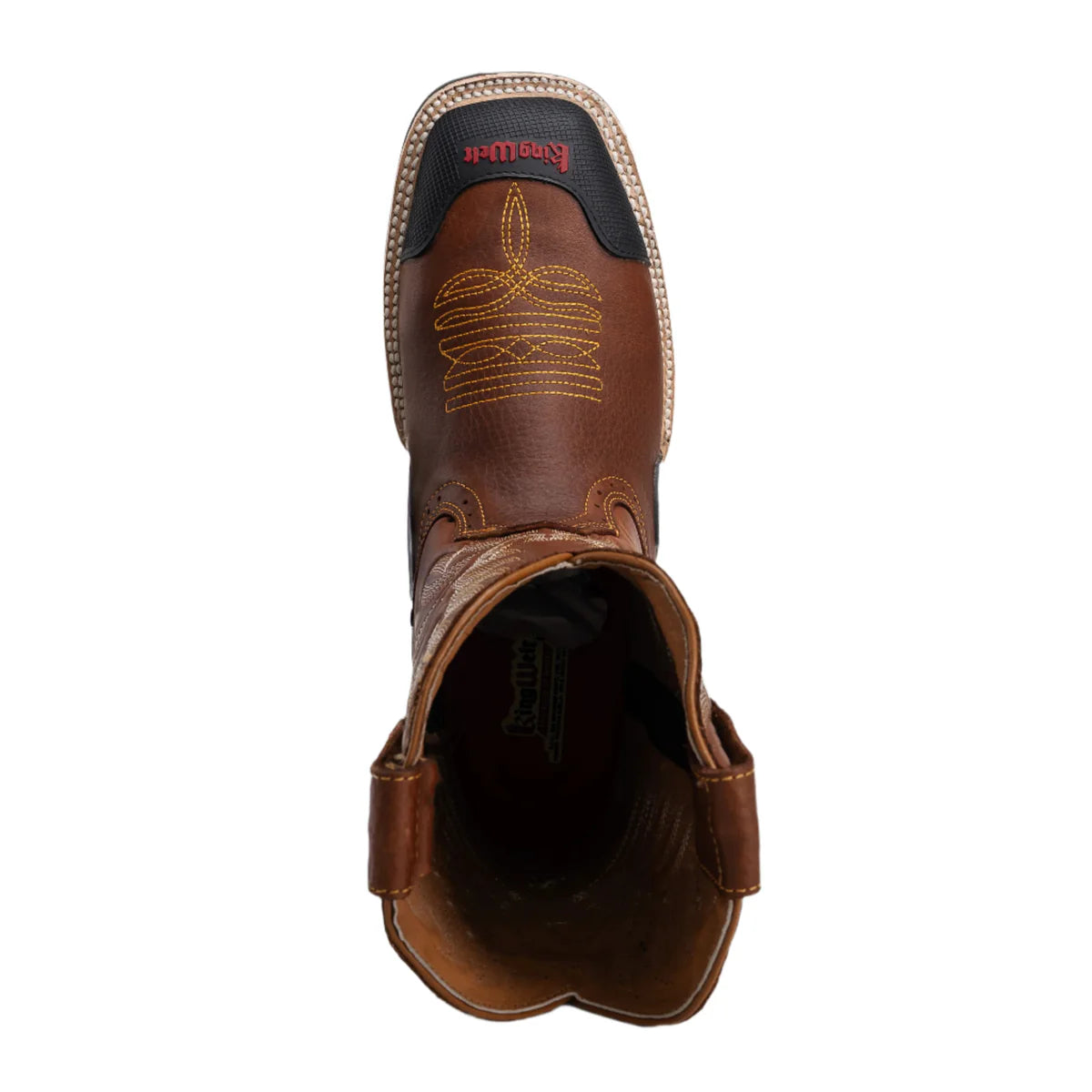 King Welt Buffalo 4020 Steel Toe Square Toe Western Work Boots - Tan