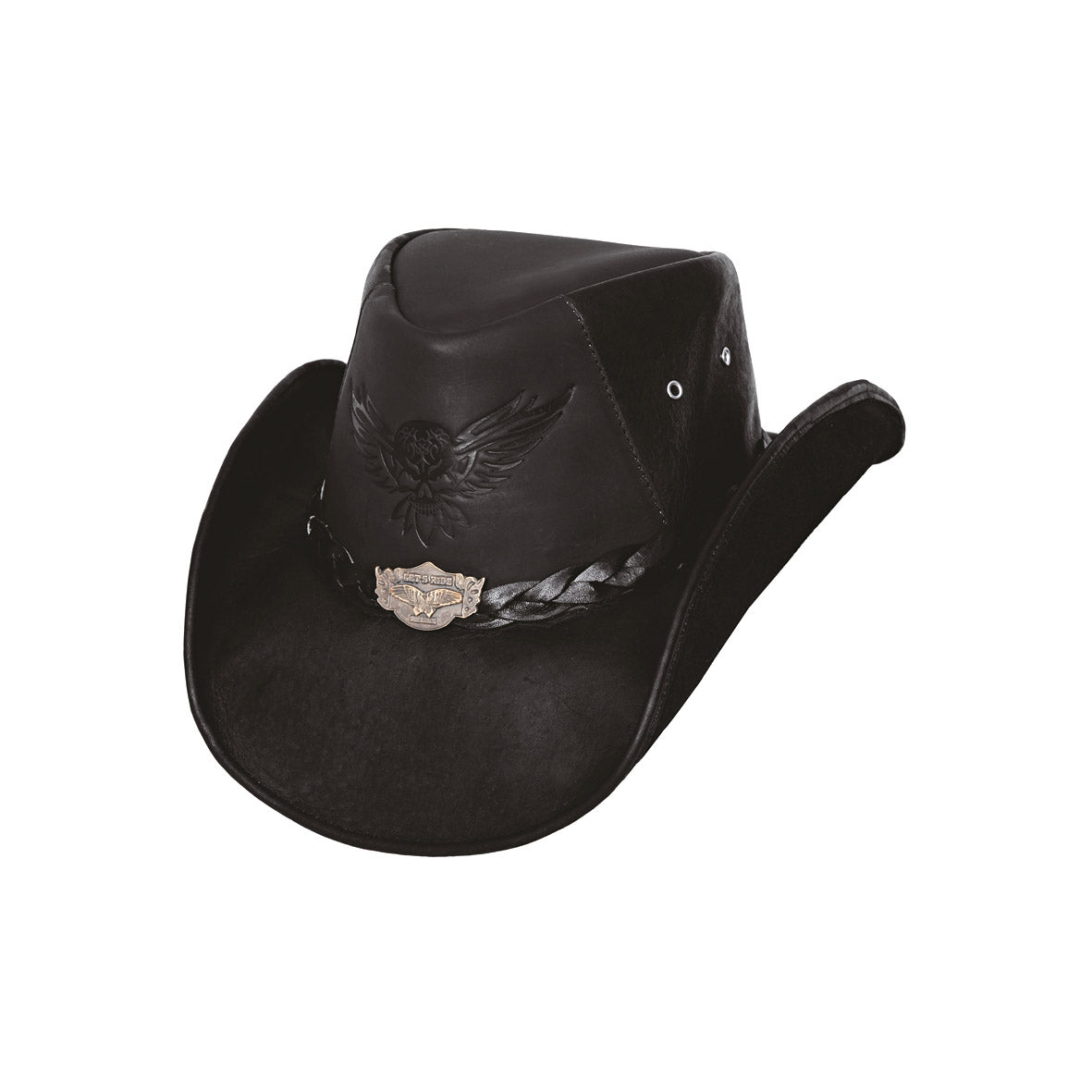 Bullhide KING OF THE ROAD Top Grain Leather Cowboy Hat - Black