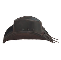 Bullhide BONNAROO Top Grain Leather Cowboy Hat - Chocolate