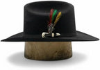Men’s White Diamonds 200X Carin Leon Style Western Cowboy Fur Felt Hat - Black