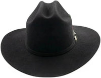 Men’s White Diamonds 200X Carin Leon Style Western Cowboy Fur Felt Hat - Black