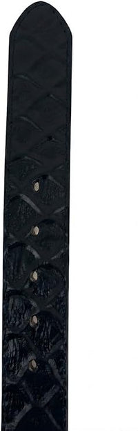 Pirarucu Monster Fish Print Western Belt with Removable Buckle - Black