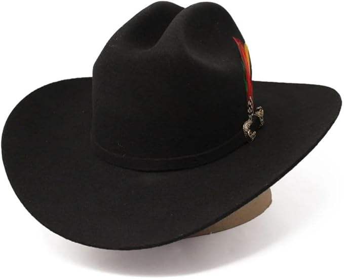 Band and trim detail on men’s felt cowboy hat