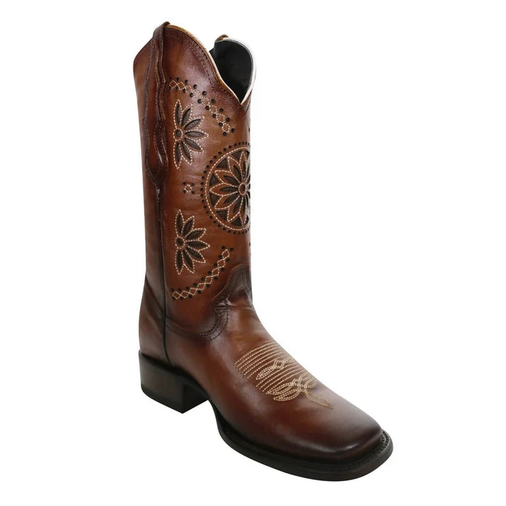 White Diamonds Women's Leather Square Toe Rodeo Cowgirl Boots – Shedron
