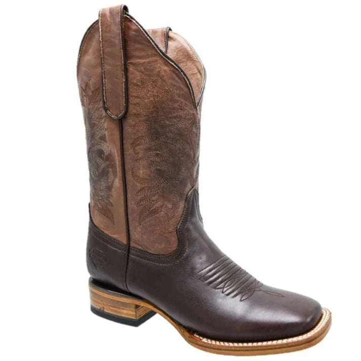 White Diamonds Women's Napa Leather Square Toe Rodeo Cowgirl Boots – Brown