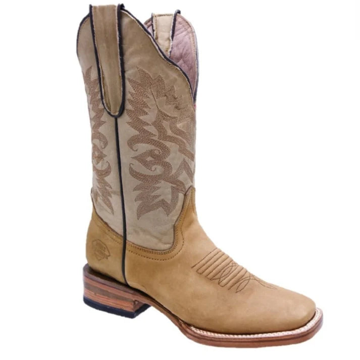 White Diamonds Women's Napa Leather Square Toe Rodeo Cowgirl Boots – Sand