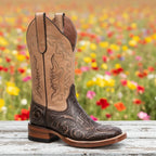 White Diamonds Women's Hand-Tooled Leather Square Toe Rodeo Cowgirl Boots – Orix