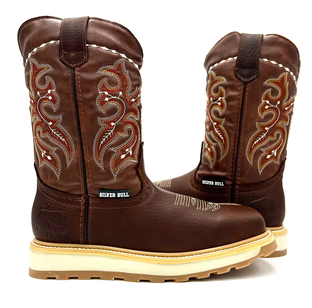 Fuerbo Boots Men”s SB–5057 Rodeo Work Boots–Brown