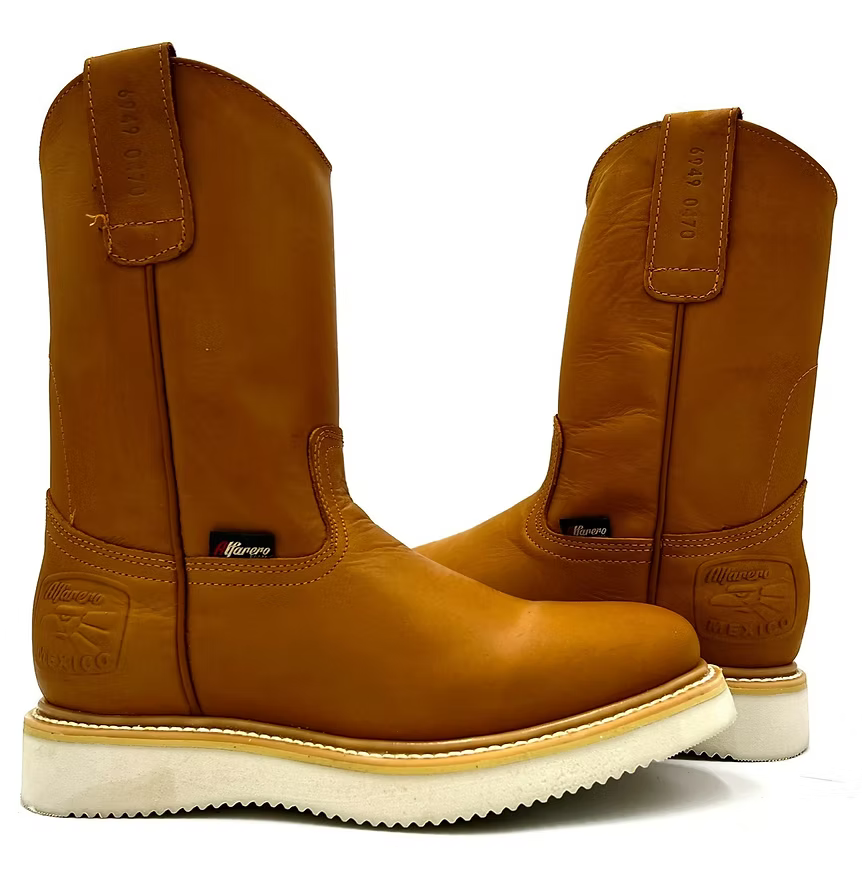 Fuerbo Boots Men”s AO–470 Honey Tan Roper Work Boot Wedge Sole