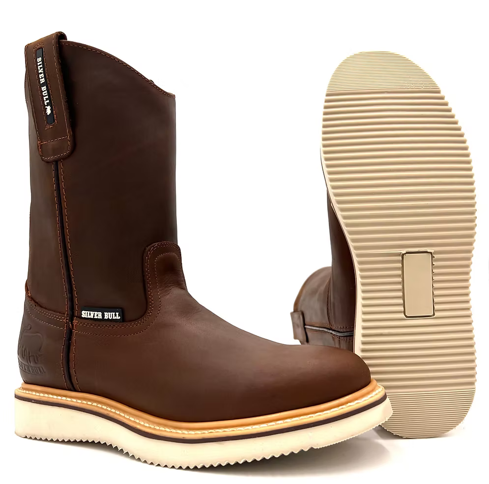 Fuerbo Boots Men”s SB–700 Cafe Papaya Roper Work Boot Wedge Sole
