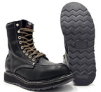 Fuerbo Boots Men”s WW–995 Classic Moc Toe Lace Up Safety Toe– Black