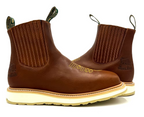 Fuerbo Boots Men”s SB–3073 Slip On Rodeo Work Boot–Brown