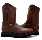 Fuerbo Boots Men”s AO–470 Brown Work Boot Black Wedge Sole