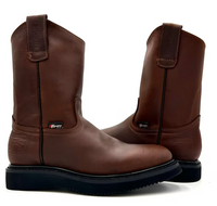 Fuerbo Boots Men”s AO–470 Brown Work Boot Black Wedge Sole