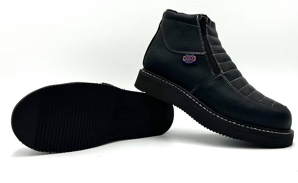 Fuerbo Boots Men”s WW–980 Double Zipper Work Boot– Black